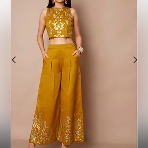 Indiya Set Mustard Blouse with matching Palazzo pants
